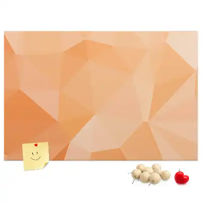 Cork memo board with geometric triangle abstraction print