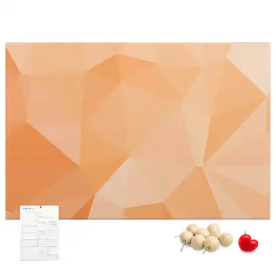 Cork memo board with geometric triangle abstraction print