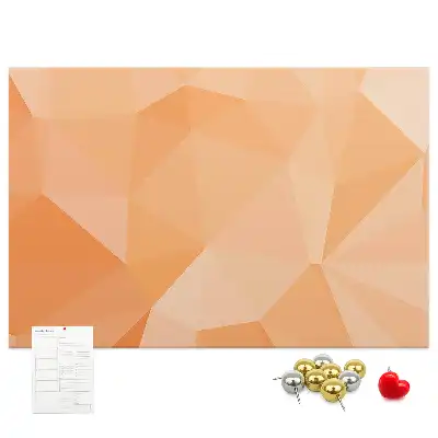 Cork memo board with geometric triangle abstraction print