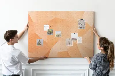 Cork memo board with geometric triangle abstraction print