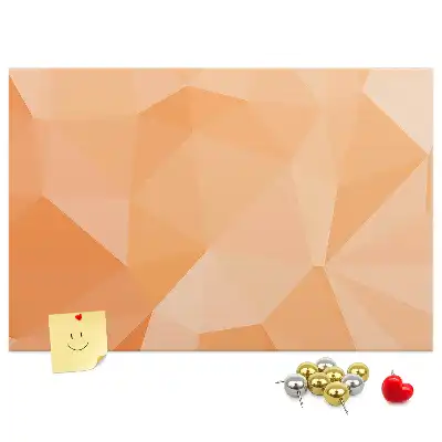 Cork memo board with geometric triangle abstraction print