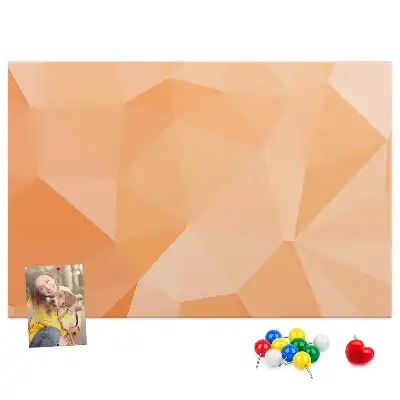 Cork memo board with geometric triangle abstraction print