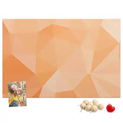 Cork memo board with geometric triangle abstraction print