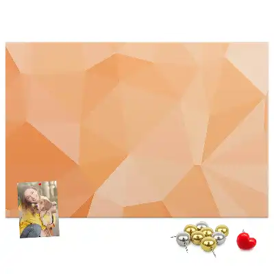 Cork memo board with geometric triangle abstraction print