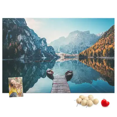 Printed Cork Board Boats on the lake