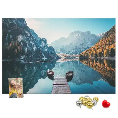 Printed Cork Board Boats on the lake