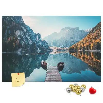 Printed Cork Board Boats on the lake