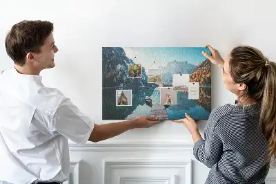 Printed Cork Board Boats on the lake
