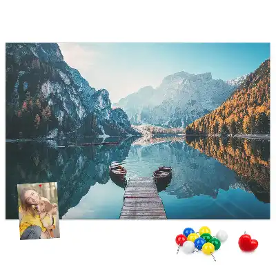 Printed Cork Board Boats on the lake