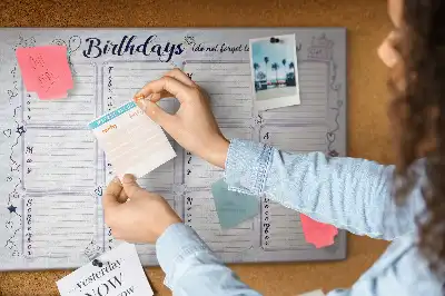 Cork Memo Board for Birthday Notes