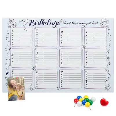 Cork Memo Board for Birthday Notes