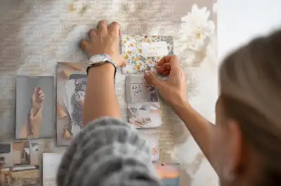 Small Printed Cork Board with White Flowers