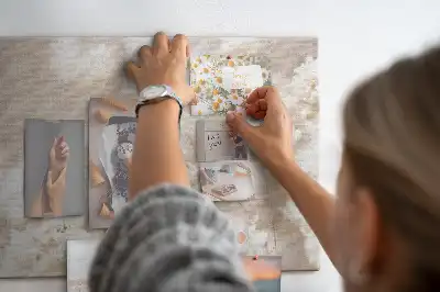 Small Printed Cork Board with White Flowers