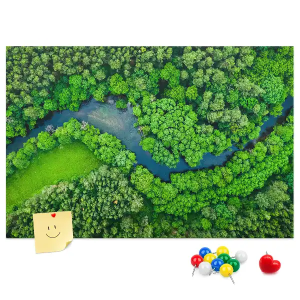 River in the Forest Printed Cork Memo Board