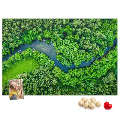 River in the Forest Printed Cork Memo Board