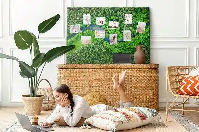 Printed Cork Memo Board River in the forest