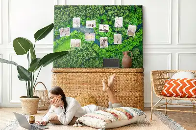 Printed Cork Memo Board River in the forest