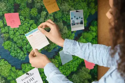 Printed Cork Memo Board River in the forest