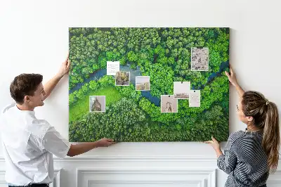 River in the Forest Printed Cork Memo Board