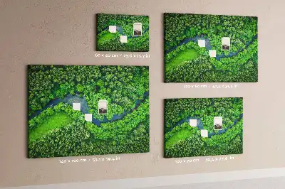 Printed Cork Memo Board River in the forest