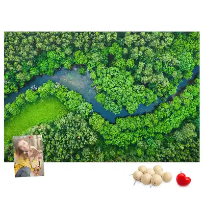 River in the Forest Printed Cork Memo Board