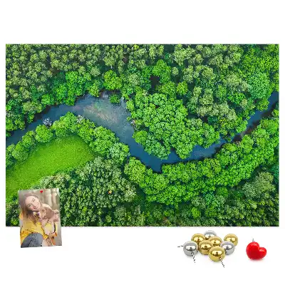 River in the Forest Printed Cork Memo Board