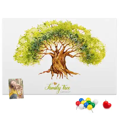 Family Tree Cork Memo Board