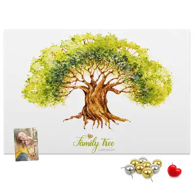 Family Tree Cork Memo Board