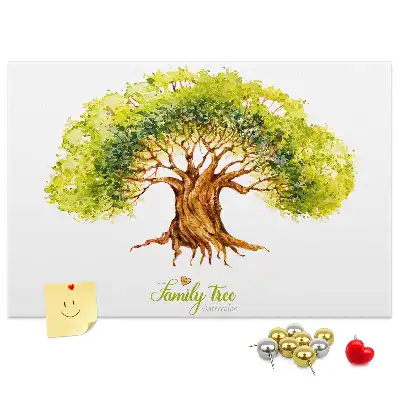 Cork memo board Family tree