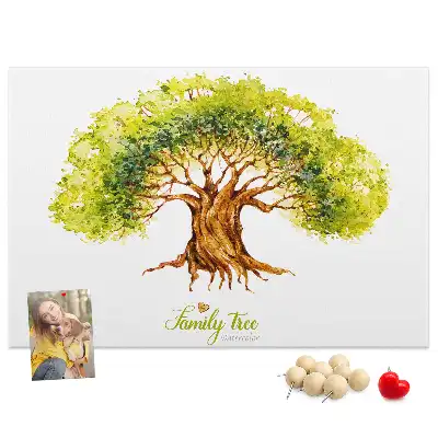 Cork memo board Family tree