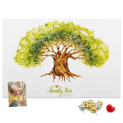 Cork memo board Family tree