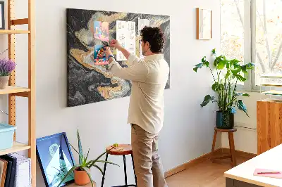 Printed Cork Board Gold marble