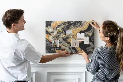 Printed Cork Board Gold marble