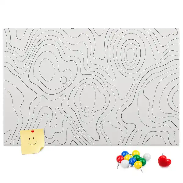 Printed Cork Memo Board with Abstract Splashes Design