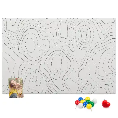 Printed Cork Memo Board with Abstract Splashes Design