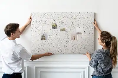 Printed Cork Memo Board with Abstract Splashes Design
