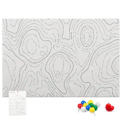Printed Cork Memo Board with Abstract Splashes Design