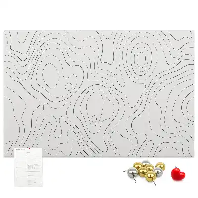 Printed Cork Memo Board with Abstract Splashes Design