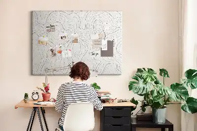 Printed Cork Memo Board with Abstract Splashes Design