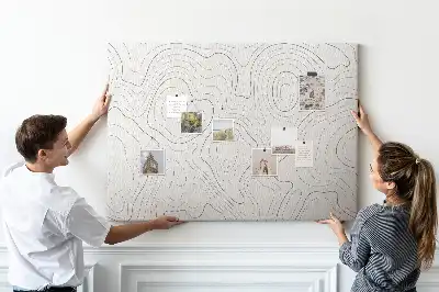 Printed Cork Memo Board with Abstract Splashes Design