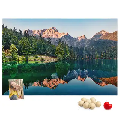 Cork memo board Lake landscape
