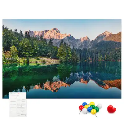 Cork memo board Lake landscape