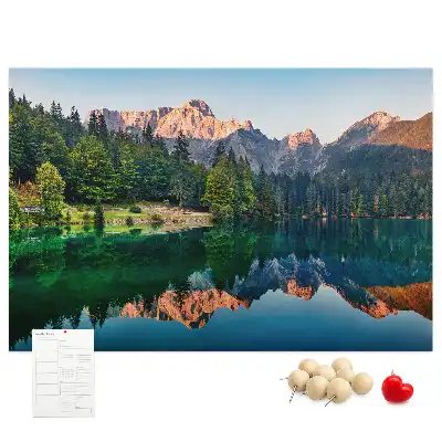 Cork memo board Lake landscape