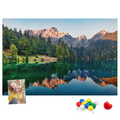 Cork memo board Lake landscape