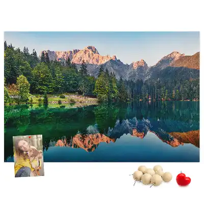 Cork memo board Lake landscape