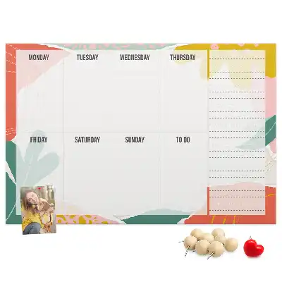 Printed Cork Board Simple weekly planner