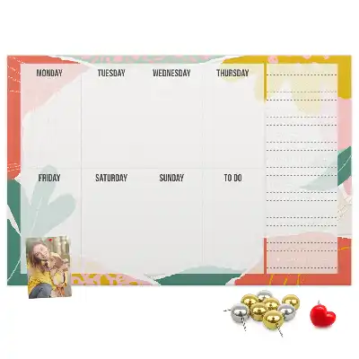 Printed Cork Board Simple weekly planner