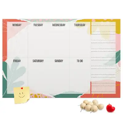 Printed Cork Board Simple weekly planner