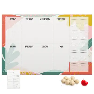 Printed Cork Board Simple weekly planner