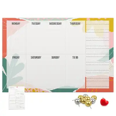 Printed Cork Board Simple weekly planner
